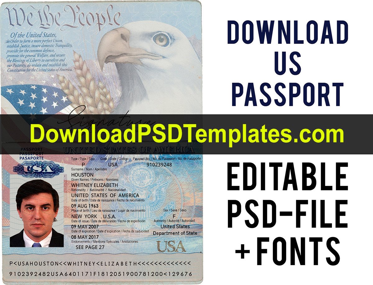USA Passport PSD Template [Download Editable Source File]