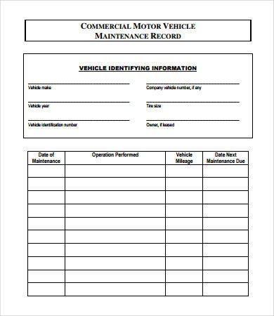 Vehicle Maintenance Log 7 Free PDF Excel Documents