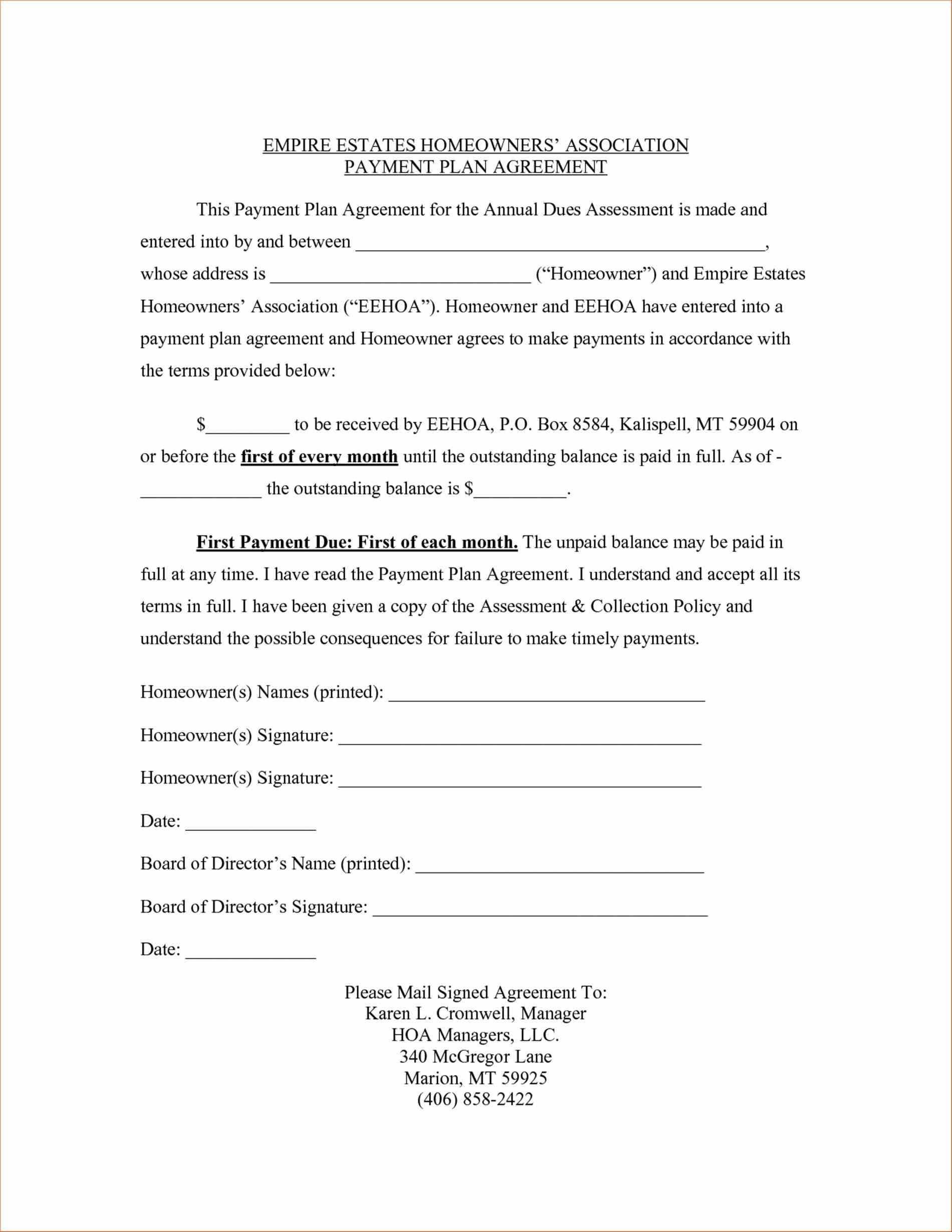 Image result for payment plan contract agreement template