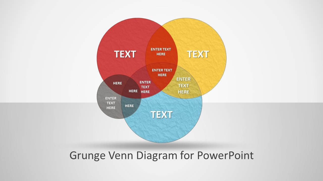 Grunge Venn Diagram for PowerPoint SlideModel