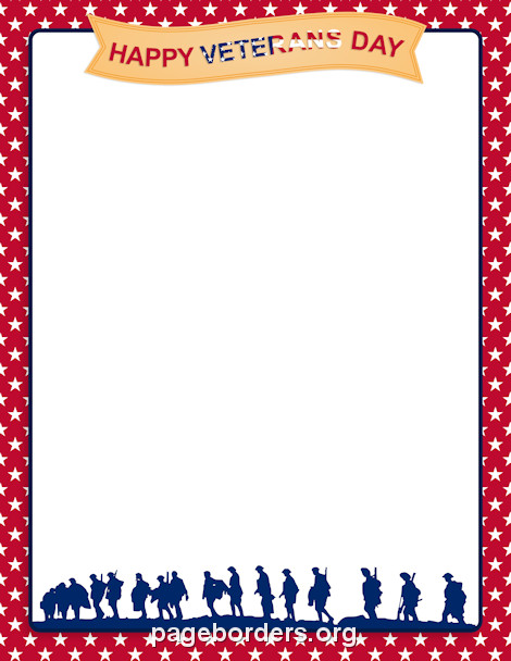 Veterans day border clip art page border and vector