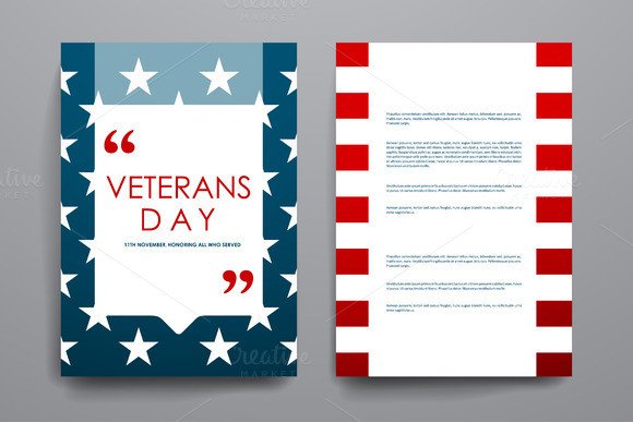 Veterans Day Flyer Templates Free Designtube Creative