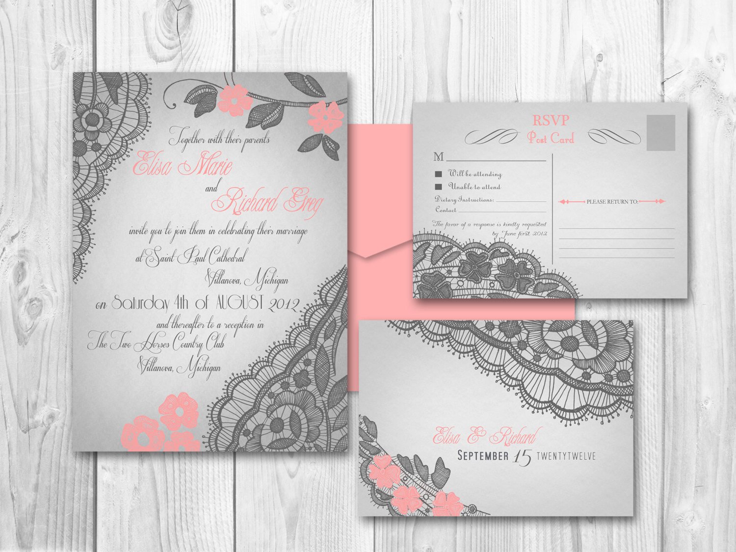 Printable VINTAGE WEDDING INVITATIONS by DesignedWithAmore