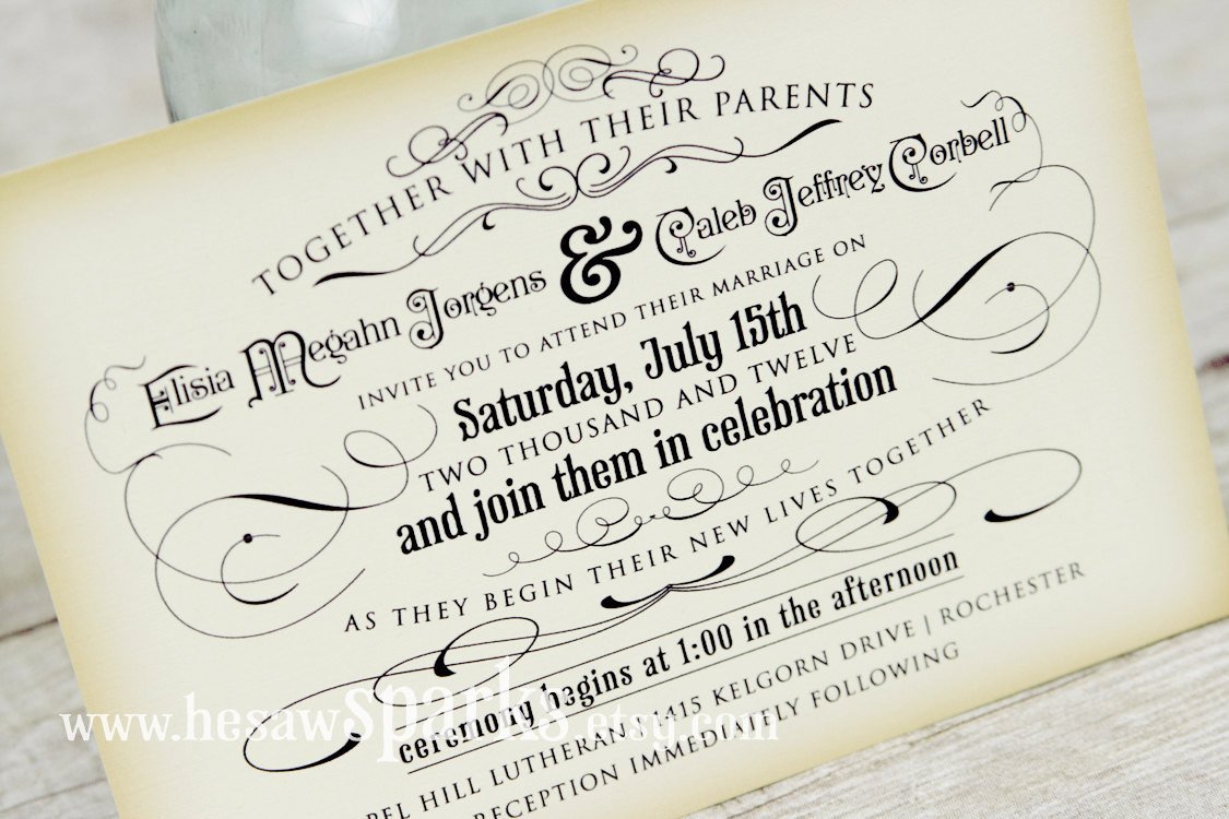 Vintage Wedding Invitation Printable DIY The Timeless