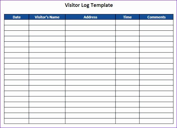 10 Visitor Log Template Excel ExcelTemplates