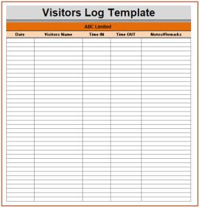 Visitor Log Templates 2 MS Word & Excel