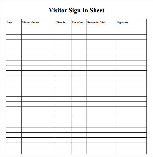 34 Sample Sign In Sheet Templates PDF Word Apple Pages