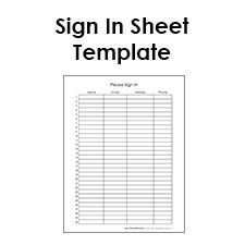 blank sign in sheet … Sheets Templates