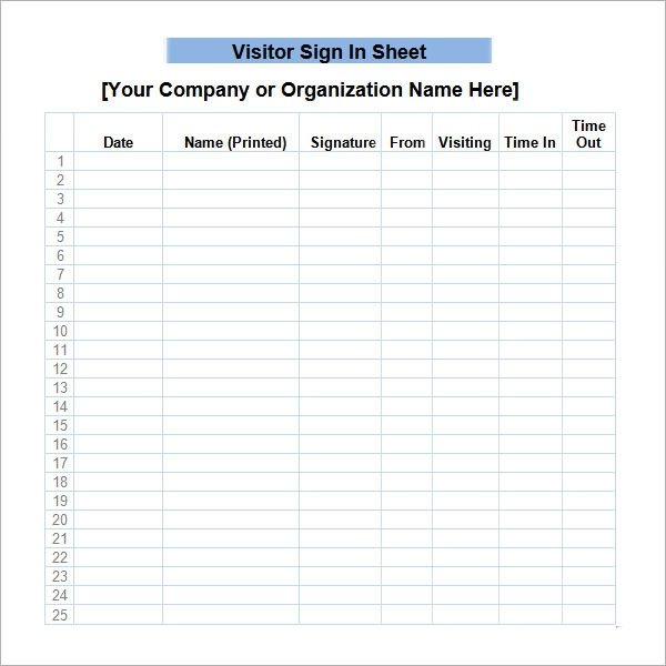 34 Sample Sign In Sheet Templates PDF Word Apple Pages