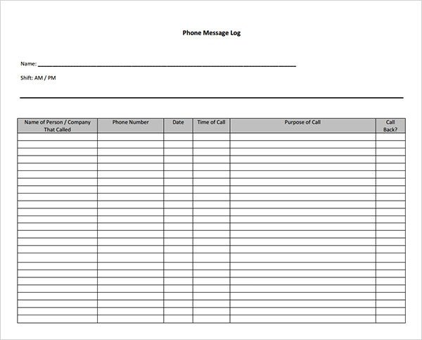10 Sample Phone Message Templates – PDF Word Excel