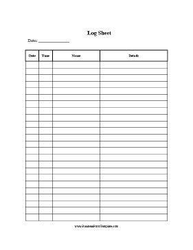 A very simple customizable log sheet for various small