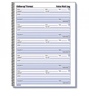 Rediform Voice Mail Wirebound Log Books 8 x 10 5 8 500