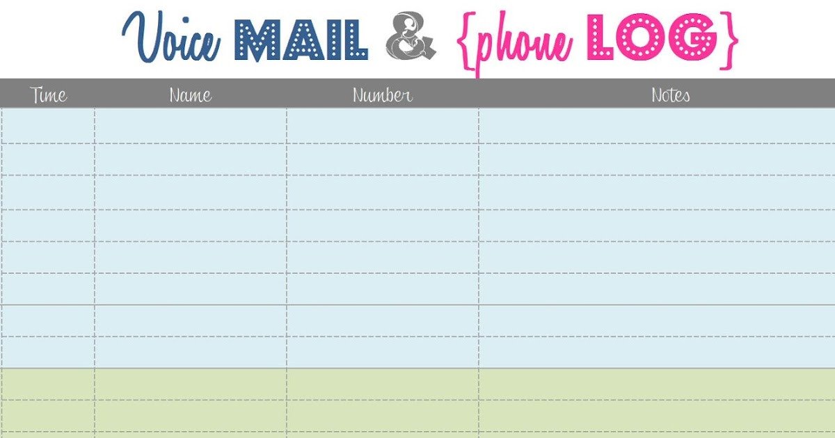 Something Craftastical Voice Mail and Phone Log Printable