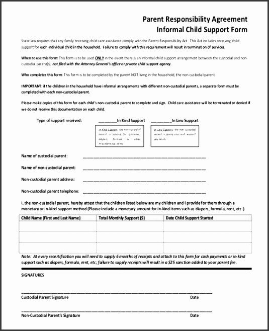 5 Voluntary Child Support Agreement Template