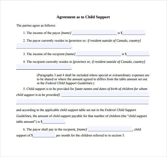 Child Support Agreement 9 Download Free Documents in PDF
