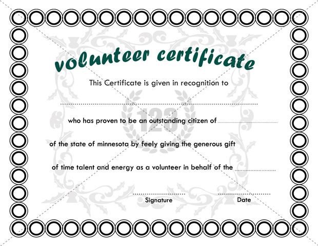 Best Volunteer Certificate Templates Download Certificate