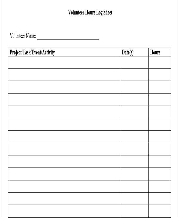 52 Printable Log Sheet Templates