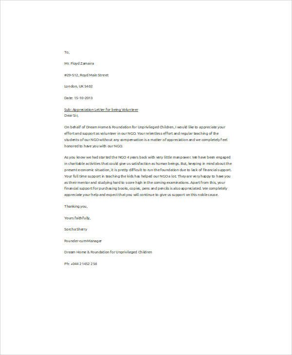 51 Appreciation Letter Samples PDF Word Pages Google