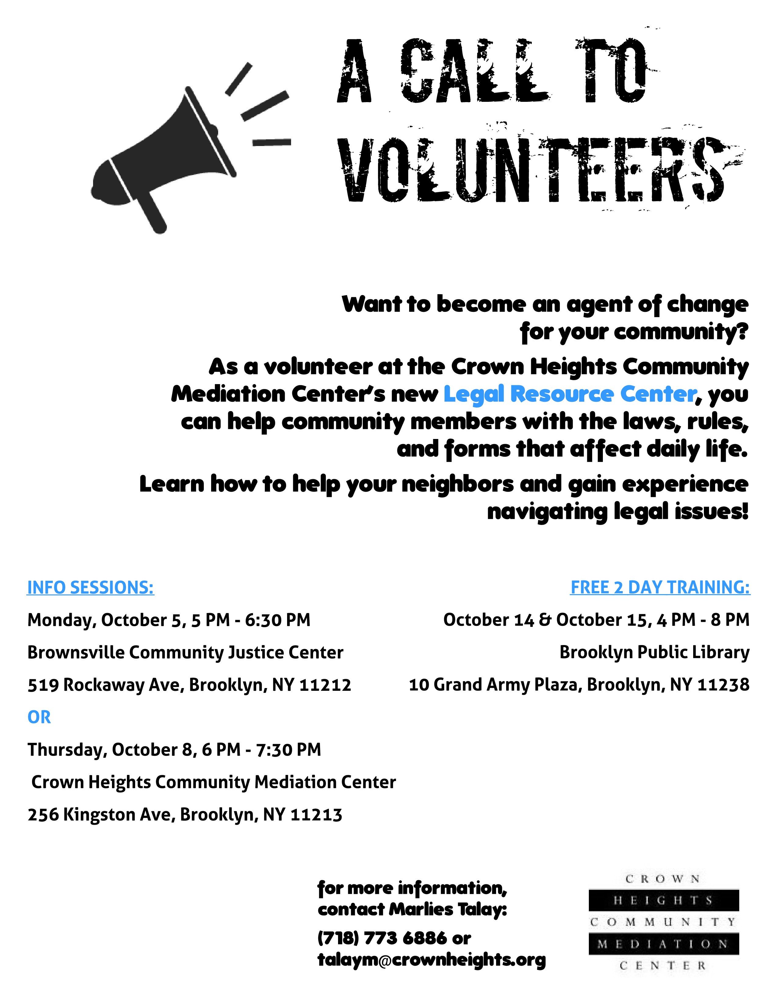 Volunteer with the Mediation Center and gain legal