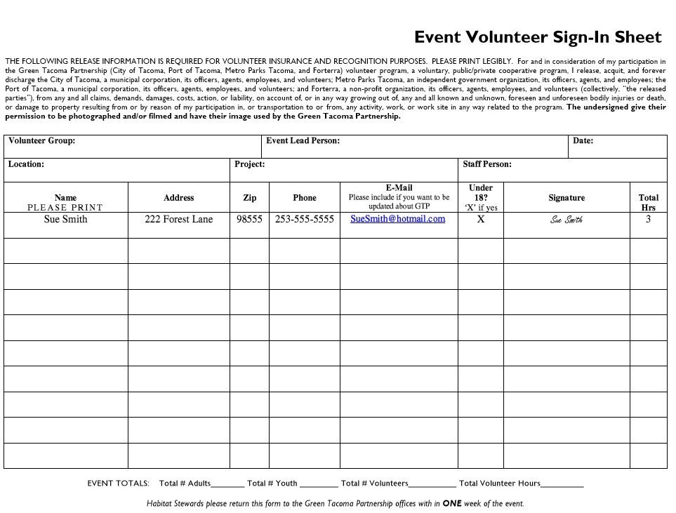 10 Free Sample Volunteer Sign in Sheet Templates