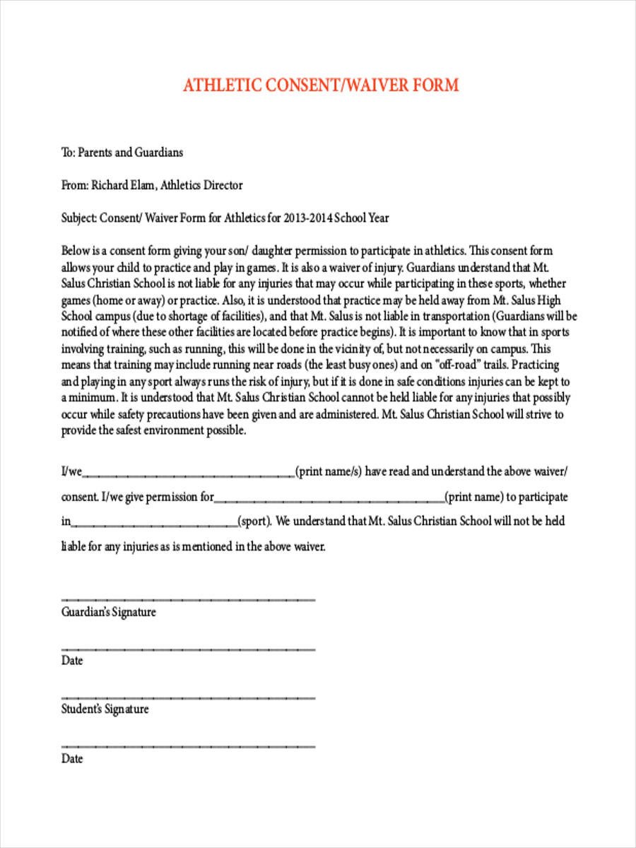 8 Sports Waiver Form Samples Free Sample Example