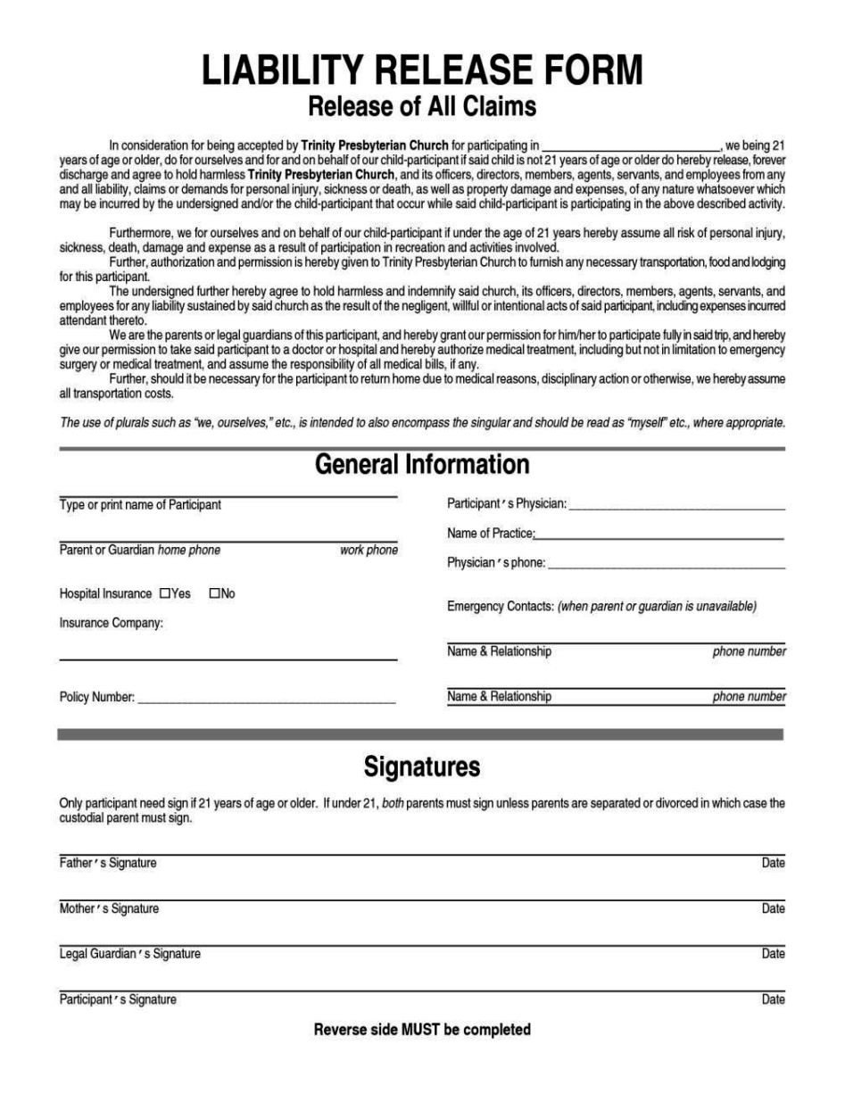 Sports Liability Waiver Form Template SampleTemplatess
