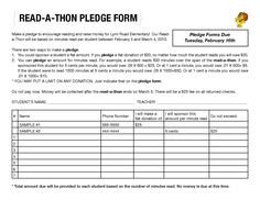 Walk a thon fundraiser pledge form Templates