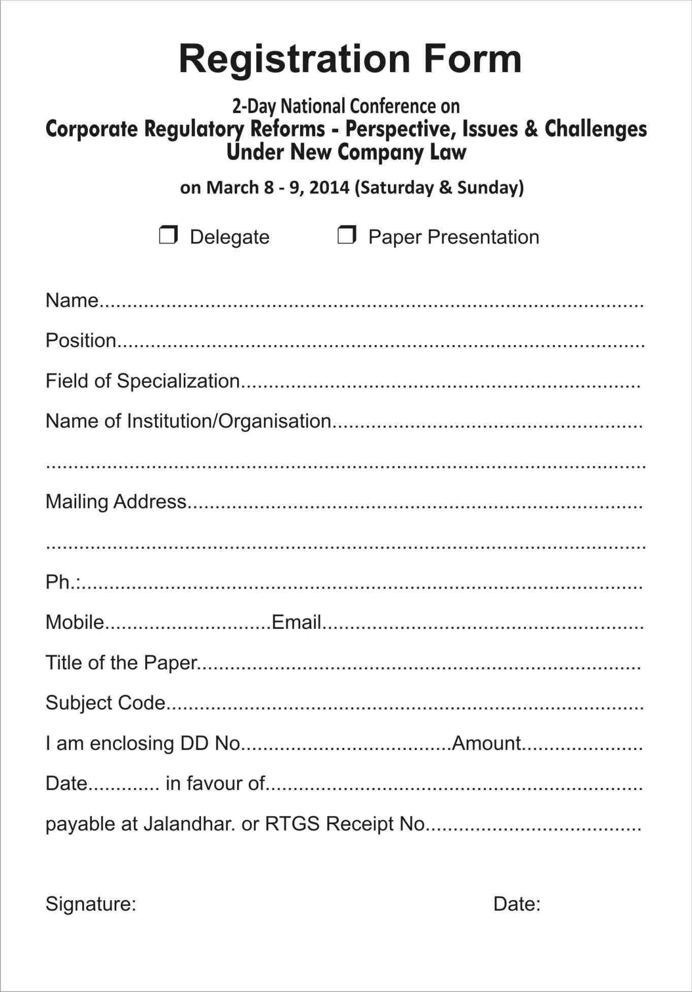 Walkathon Registration Form Template SampleTemplatez