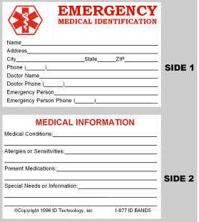 10 Best s of Diabetic Medical ID Card Free Printable