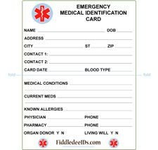 Free Printable Medical ID Cards