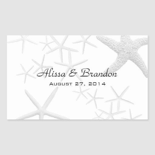 Starfish Wedding Water Bottle Wrapper Template Stickers