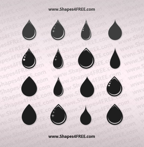 16 Water Drops shop & Vector Shapes CSH SVG