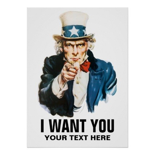 Uncle Sam I Want You Vintage Poster