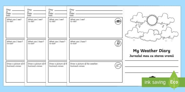 My Weather Diary Booklet Template Romanian