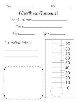 Weather Journal Page with Thermometer by Taylor Moore