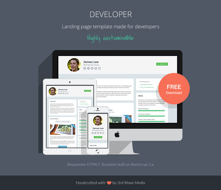Free Responsive Website Template for Developers