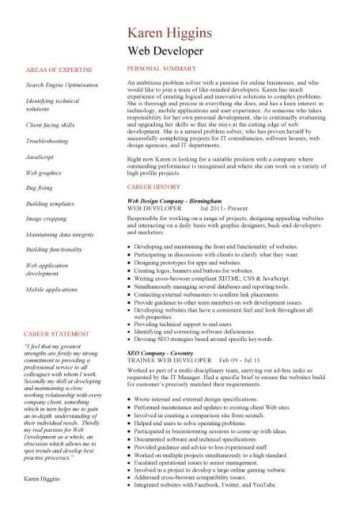 Web developer resume example CV designer template
