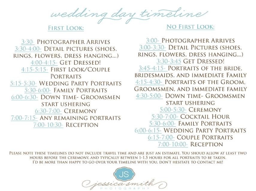 yes but everything 1 hr earlier wedding day timeline 4pm