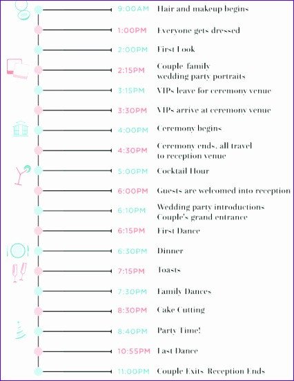 12 Wedding Day Itinerary Template Excel ExcelTemplates