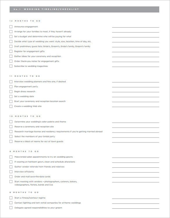 29 Wedding Timeline Template Word Excel PDF PSD