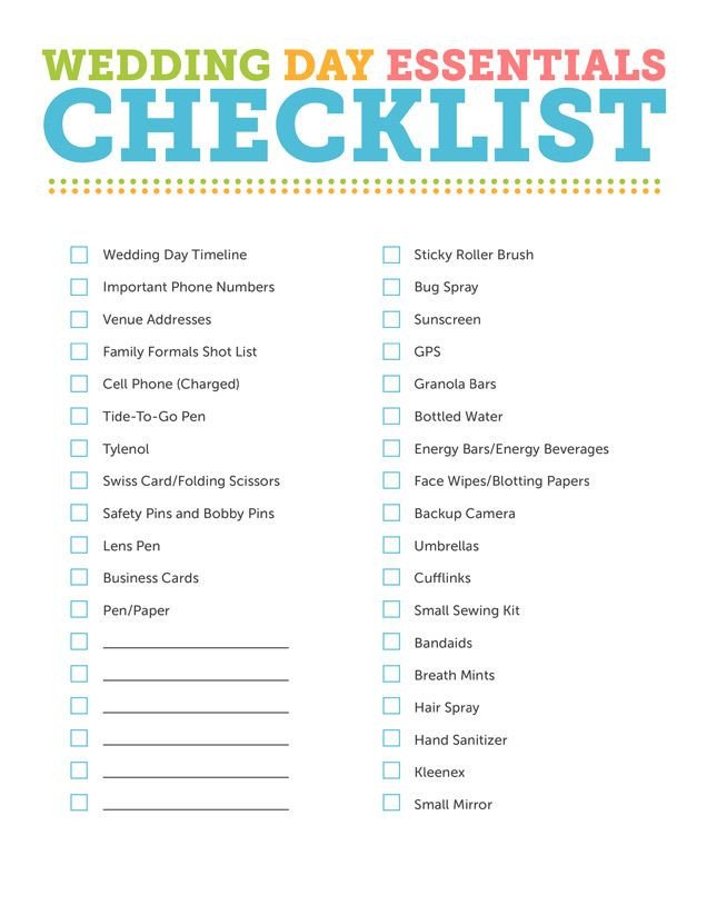 printable wedding planning checklist – Wedding Planner