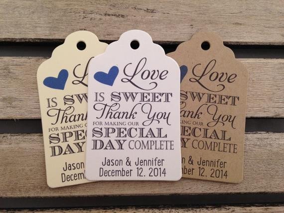 Wedding Gift Tags Love Is Sweet Thank You For Making Our Day