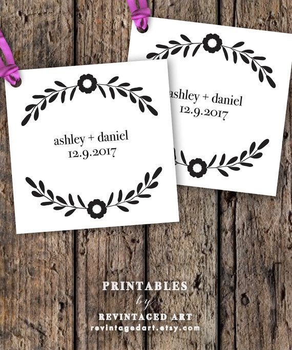 Printable Wedding Favor Tag Template Editable by