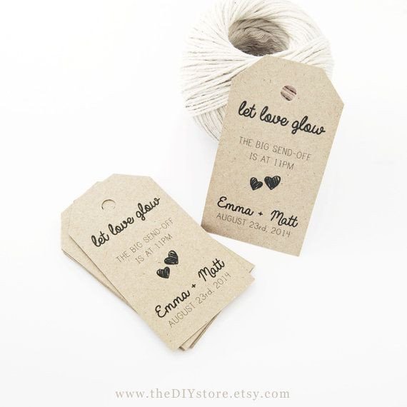 Favor Tag Template MEDIUM Two Small Hearts Wedding