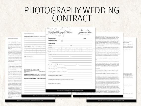 Wedding graphy contract business forms butterfly flowers