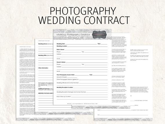 Wedding graphy contract business forms flowers editable