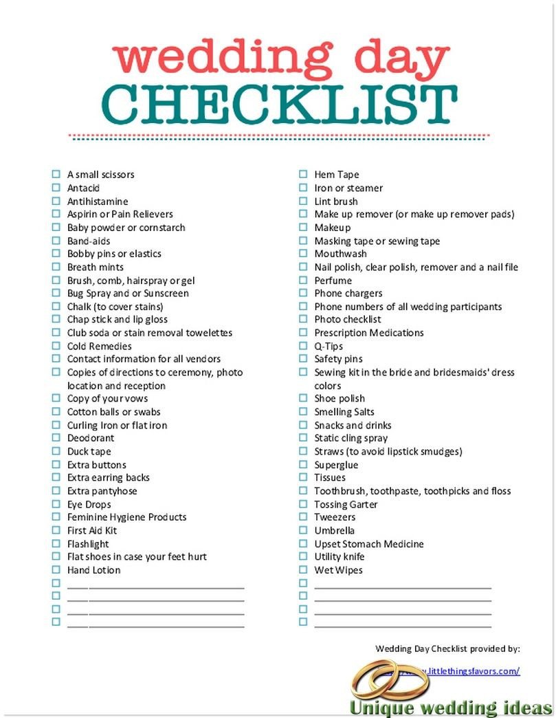 Wedding graphy Checklist Best wedding planning