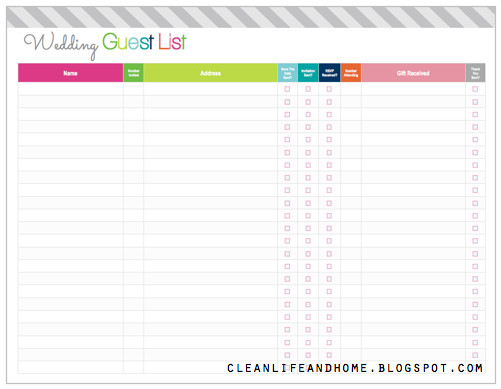 Clean Life and Home Freebie Friday Printable Wedding