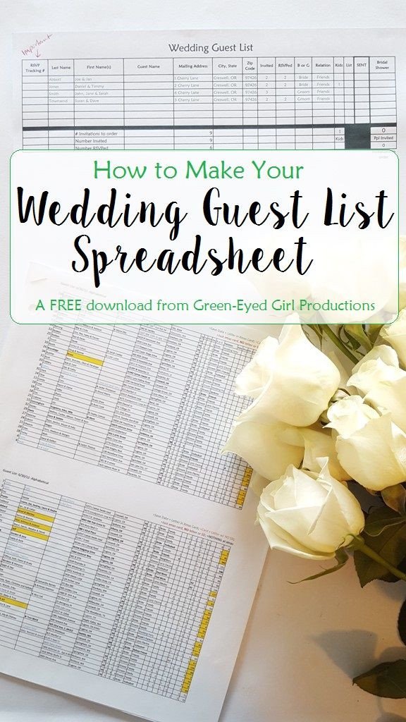 How to Make Your Wedding Guest List Spreadsheet Free
