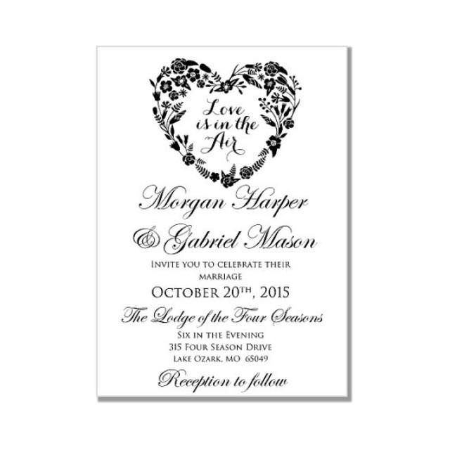 Wedding Invitation Template Love Is In The Air Heart